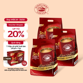 COMBO 3 TÚI CÀ PHÊ SUA HOÀ TAN HIGHLANDS COFFEE 3IN1 - (50 GÓI x 3)