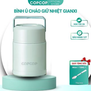 Bình ủ cháo giữ nhiệt Gianxi COPCOP dung tích 800ml, inox 316 chống gỉ, tặng kèm thìa và túi đựng