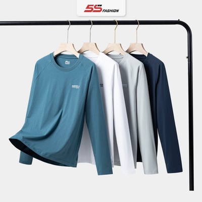 Áo Thun Nam Dài Tay 5S FASHION Cổ Tròn, Giữ Ấm, Tay Raglan Khỏe Khoắn (01-ATH24012)