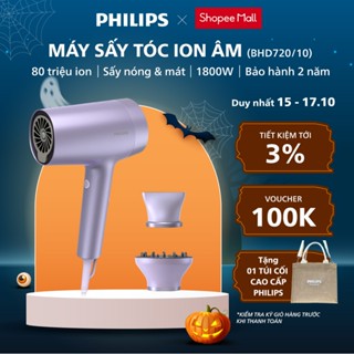 Máy Sấy Tóc PHILIPS BHD720/10, Công Suất 1800 W, Sấy Tóc Nhanh Khô, Bổ Sung Ion Gấp 8 Lần, Bảo Hành Chính Hãng 24 Tháng