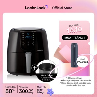Nồi Chiên Không Dầu Lock&Lock Jumbo Plus Air Fryer 5.2L Màu-đen EJF357BLK 8 menu sẵn, giảm chất béo, giữ ấm