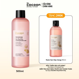 Nước Tẩy Trang Sen Hậu Giang Sạch Bụi Siêu Mịn PM1.0, Có Prebiotics Dịu Êm Cho Da Rất Nhạy Cảm Cocoon 500ml