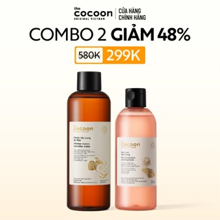 [MUA 2 GIẢM 48%] Combo Nước sen Hậu Giang 310ml & Nước tẩy trang bí đao 500ml Cocoon