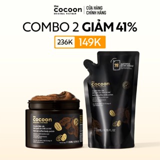 [MUA 2 GIẢM 41%] Combo 1 Hũ Tẩy Da Chết Cơ Thể Cà Phê Đắk Lắk Cocoon 200ml + Túi Refill Tẩy Da Chết Cà Phê 200ml