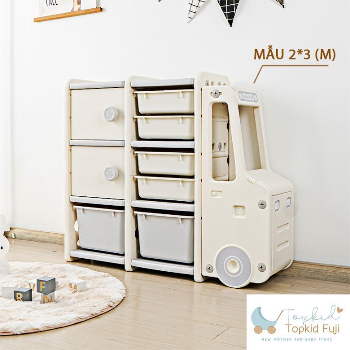 Tủ Đựng Đồ Cho Bé TOPKIDS FUJI, Hình Ô Tô Cao Cấp,Chất Liệu Nhựa An Toàn, Nhiều Tầng Ngăn Chứa Đồ Cao Cấp.