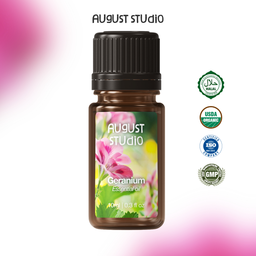 Tinh Dầu Thiên Nhiên Phong Lữ (Geranium) – August Studio Dịu Nhẹ, An Thần Ngủ Ngon Chai 10ml/30ml