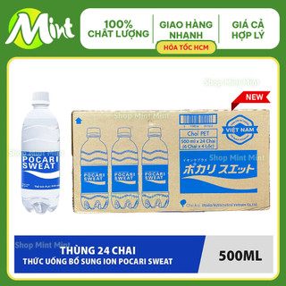   Thùng 24 chai x 500ml  Nước khoáng bổ sung i-on POCARI SWEAT_chai 500ml. Mint Mint. 