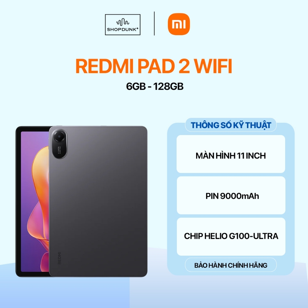 Máy Tính Bảng Xiaomi Redmi Pad 2 Wifi (4+128GB | 6+128GB) Chính Hãng