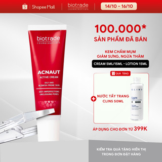 [BẢN MỚI] Kem chấm mụn 5ml/15ml Cream/Lotion Biotrade Acnaut Active giảm mụn sưng đỏ, mụn bọc/ mủ