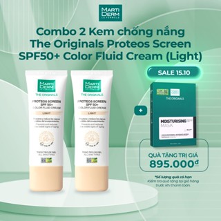 Combo 2 Kem Chống Nắng Ngừa Sạm Nám MartiDerm The Originals Proteos Screen SPF50+ Color Fluid Cream (Light) (40ml)