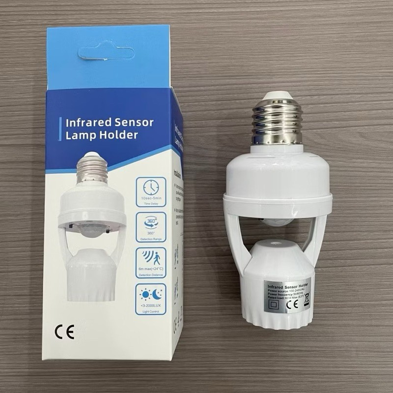 [ Đui Bóng đèn 40w ] Đuôi đèn cảm biến chuyển động E27 tiết kiệm điện Tặng Bóng đèn 40w