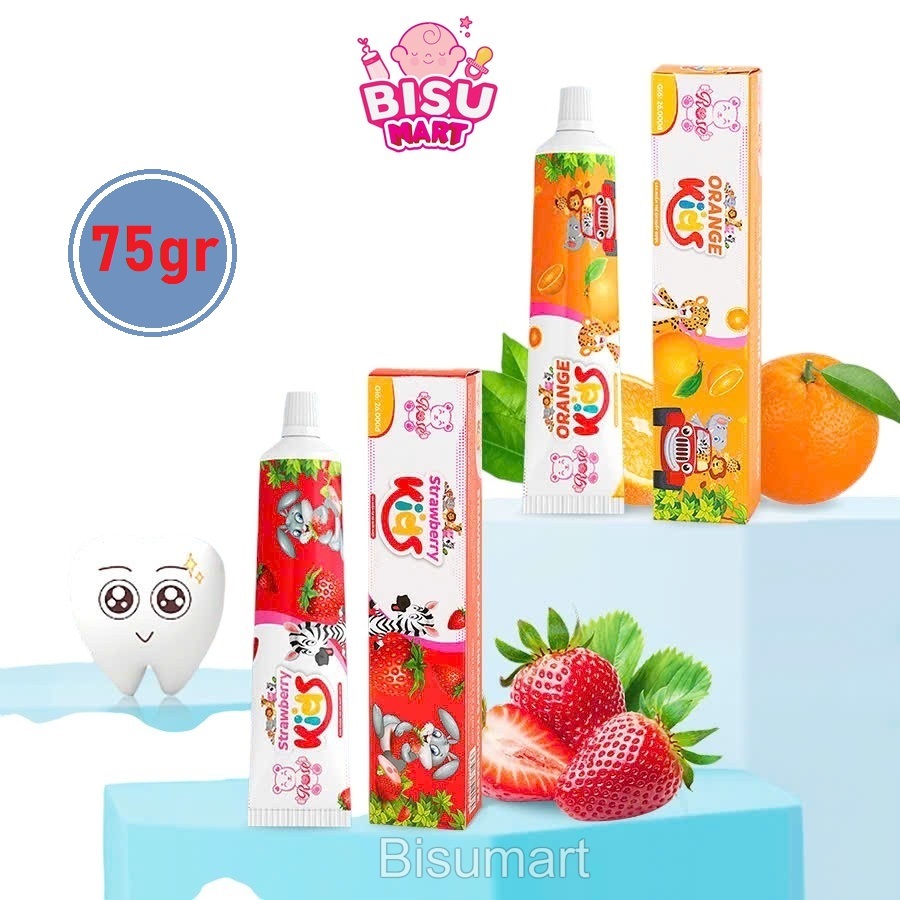 Kem đánh răng cho bé Rose 75gr Hương Dâu Hương Cam