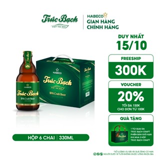 Bia Trúc Bạch IPA Craft - Nồng độ cồn 6,5% - Hộp 6 chai 330ml/chai