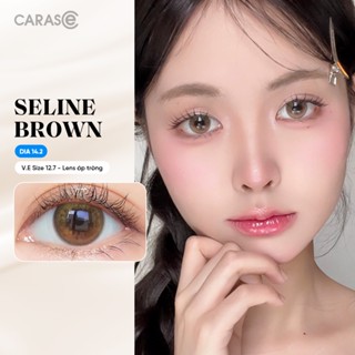   1 chiếc  Kính áp tròng khoá ẩm 8H 3 Tháng Màu Nâu Mật Ong Đậm CARASE Lens cận B SELINE BROWN  