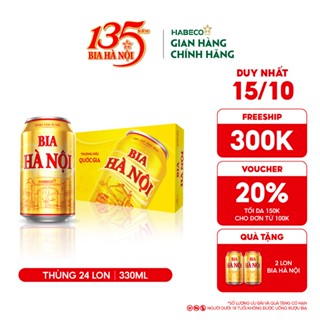 Bia Hà Nội - Nồng độ cồn 4,6% - Thùng 24 lon 330ml/lon
