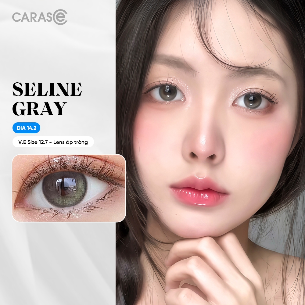 [1 chiếc] Kính áp tròng khoá ẩm 1 Ngày Màu Xám Tro Ombre CARASE, Lens cận SELINE GRAY