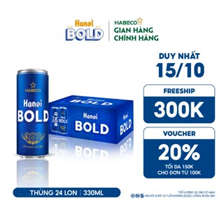 Bia Hanoi BOLD - Nồng độ cồn 4,8% - Thùng 24 lon 330ml/lon
