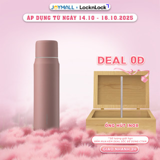 Bình giữ nhiệt LocknLock 505ml Maman Cup Vacuum Hồng LHC1487PIK - Hàng chính hãng, nắp dùng làm cốc nước uống - JoyMall