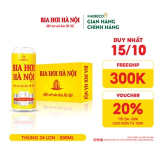 Bia Hơi Hà Nội - Nồng độ cồn 4,1% - Thùng 24 lon 500ml/lon