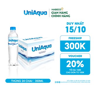 Thùng 24 chai nước uống đóng chai UniAqua - HABECO (350ml/chai)