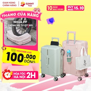Vali SUNNY CHOCO - nhựa PP chịu ngoại lực tuyệt đối 20/24/28 inch xách tay, kí gửi tiện ích