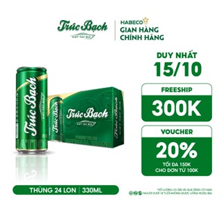 Bia Trúc Bạch - Nồng độ cồn 5,1% - Thùng 24 lon 330ml/lon