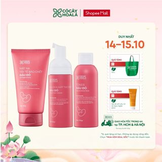 [HỎA TỐC HCM] Combo Thảo Dược Mặt Nạ Tẩy Da Chết 2in1, Sữa Rửa Mặt, Toner Cỏ Cây Hoa Lá Đậu Đỏ 150g