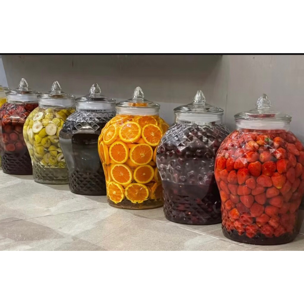 Bình Thuỷ Tinh Ngâm Hoa Quả Kiểu Dáng Kim Cương Đựng Nước Ngâm Rượu 3Lít- 6 Lít- 8 Lít