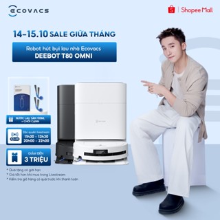 Robot hút bụi lau nhà Ecovacs Deebot T80 Omni - Lực hút 18.000Pa - AI Instant Re-Mop 2.0 - Chống rối ZeroTangle 3.0