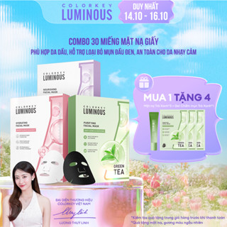 Combo 3 Hộp Mặt Nạ Giấy Chiết Xuất Trà Xanh COLORKEY LUMINOUS Cấp Ẩm Cho Da Mịn Màng 10 miếng/hộp