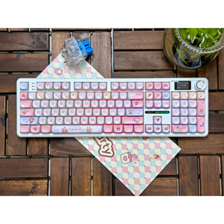 Bàn phím cơ Aula F108pro 3 chế độ kết nối ,Mạch xuôi ,Led rgb,Núm tùy chỉnh,Màn hiển thị Bh12 tháng