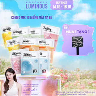 COMBO MIX 10 Miếng Mặt Nạ B3 COLORKEY LUMINOUS Giúp Dưỡng Sáng Da Mịn Màng 30ml/Miếng