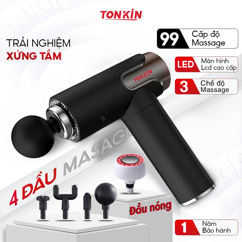 Máy massage cầm tay TK1-2026 chính hãng TonKin, 99 cấp độ, 3 chế độ massage chuyên sâu, cổ, Vai, Gáy