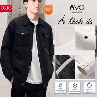 Áo khoác ngoài Da Lộn Túi hộp nam nữ mùa thu đông cao cấp bigsize Avocado