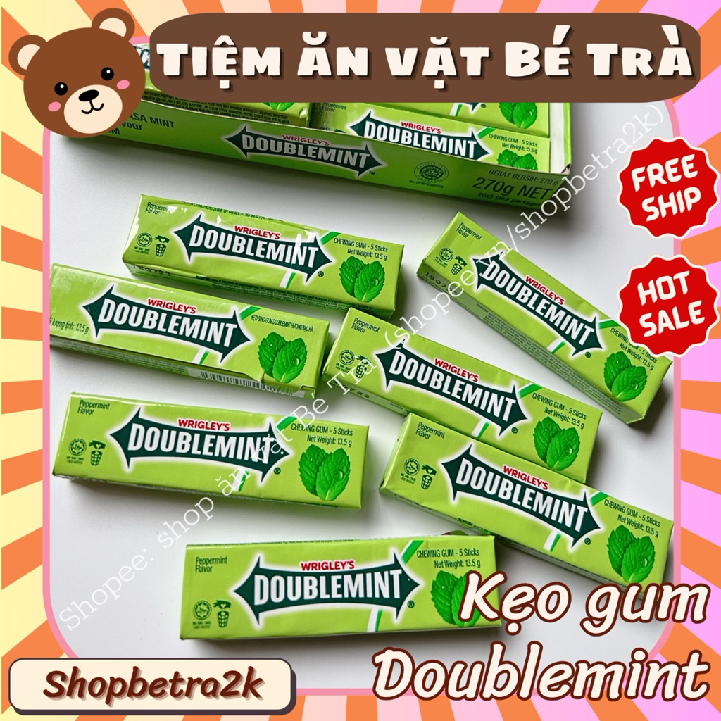 Kẹo chewing gum bạc hà Doublemint (thỏi/5thanh/13.7gr)