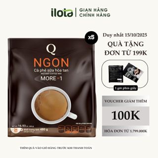 Combo 5 gói cafe sữa hoà tan 3 in 1 NGON Trần Quang uống liền 24 gói