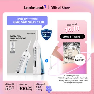 Máy tăm nước không dây 4 chế độ dùng được răng niềng Lock&Lock Cordless Oral Irrigator 200ml - Màu xanh - ENR156BLU