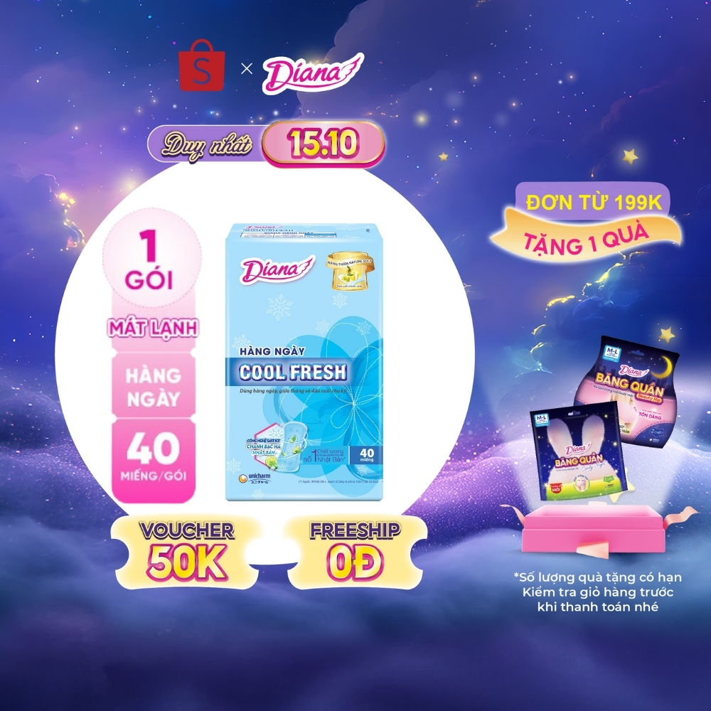 Băng vệ sinh Diana hàng ngày Sensi Cool Fresh 40 miếng/gói