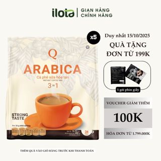 Combo 5 bịch cà phê ARABICA sữa hòa tan 3in1 TRẦN QUANG uống liền 24 gói