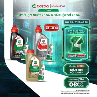 [BST Bác tài công nghệ] COMBO tùy chọn CASTROL Dầu nhớt và Dầu hộp số xe tay ga (0.8L/1L/1.2L+120mL)