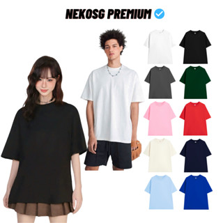 Áo thun trơn nam nữ Nekosg, Áo phông trơn Unisex form rộng Cotton 250GSM nhiều màu tay lỡ cổ tròn ATL0