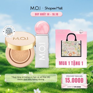 Bộ đôi MOI Phấn nước kiềm dầu che khuyết điểm Premium Baby Cushion và Son tint lì nhẹ môi Lollipops