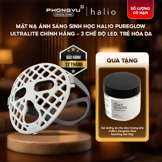 Mặt Nạ Ánh Sáng Sinh Học Halio PureGlow Ultralite Silicone LED Face Mask - Chăm Sóc Da, Tái Tạo Collagen, Trẻ Hóa Da