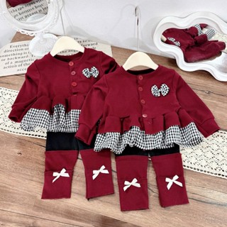  Đồ bộ lông thỏ cho bé gái Tukibaby sz 8-18kg màu đỏ noel set đồ cho bé gái áo+quần legging 2 màu đỏ sữa 