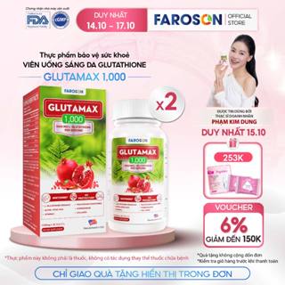 [2Hộp] TPBVSK Viên Uống Trắng Da Glutathione Faroson Glutamax 1000 Sáng Da Giảm Nám Hộp 30 Viên