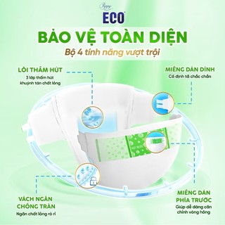 Combo 2 Gói Tã dán người lớn Eco, Bỉm dán người già Eco thấm hút cao, dày dặn, siêu tiết kiệm size M/L 10 miếng 68-122cm