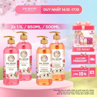 Combo 2 Sữa Tắm Thiên Nhiên Purité Hoa Anh Đào / Hoa Hồng 500ML/ 850ML/ 1.1L