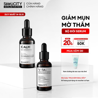 Bộ serum giảm mụn sáng da mờ thâm cho nam Niacinamide 5% Zinc 1% Men Stay Simplicity