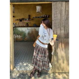  fromSooyoung - Caro Skirts - chân váy dài kẻ xoè chất dạ mỏng 