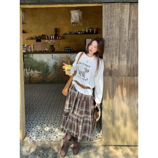  fromSooyoung - Caro Skirts - chân váy dài kẻ xoè chất dạ mỏng 